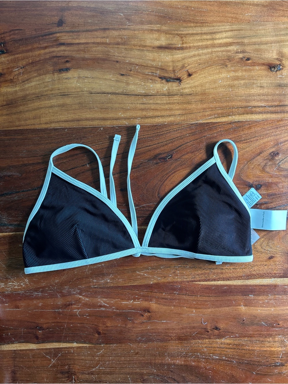 NWT Abercrombie and fitch black and white string bikini top